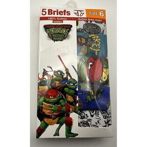 New Boys‎ Teenage Mutant Ninja Turtles 5 Pack Briefs Size 6-Handcraft